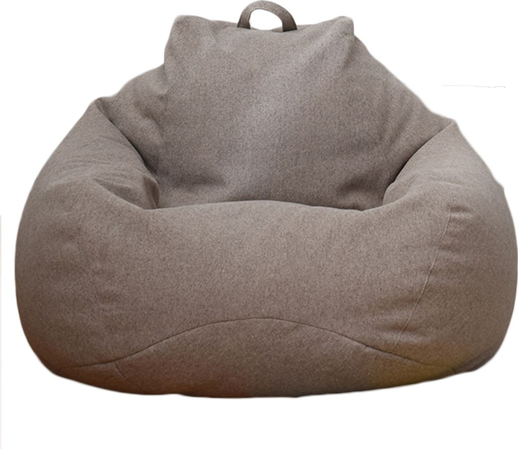 Feste Farbtuch Lazy Lounger Bohnensack Sack Stuhl Sofa Staubabdeckung Dekoration Dekoration-Braun ,Größen:M