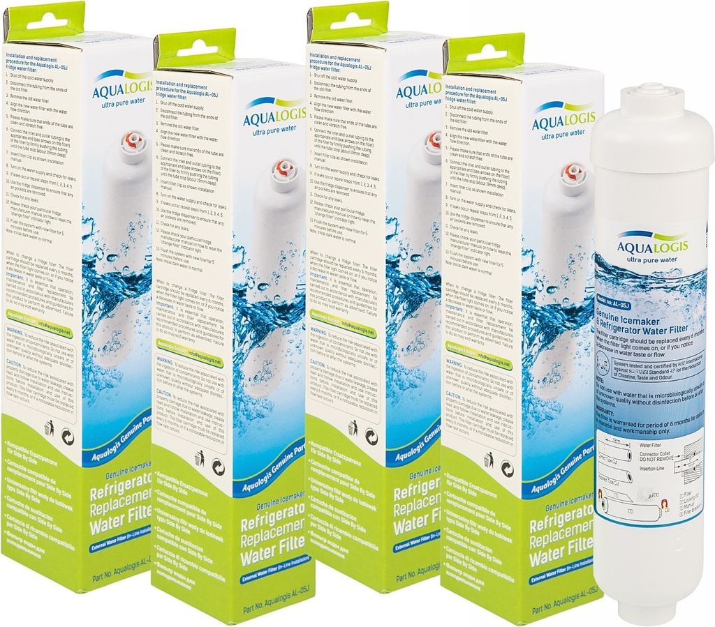Aqualogis Filter AL-05J 4er Set - Kompatibel mit DA29-10105J, HAFEX EXP, Bosch, LG, Samsung, Siemens, Wasserfilter - Kühlschrank Wasserfilter