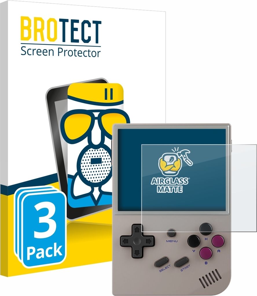 3x BROTECT Entspiegelungs Schutzglas für Anbernic RG35XX Plus Schutzfolie Panzer Folie Glas Display Schutz matt