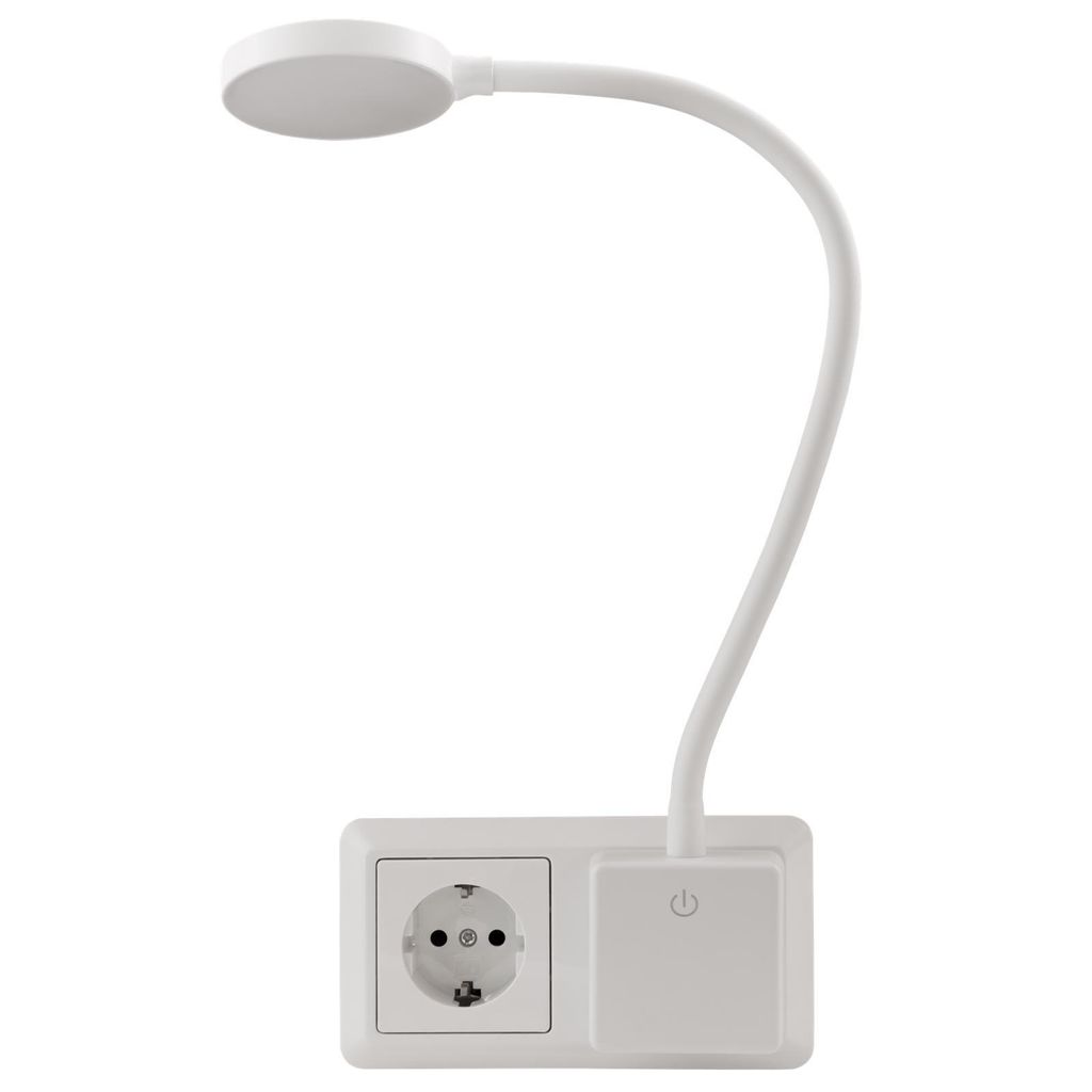 EINLICHT Halo LED svetlo do zásuvky, husí krk, 3-stupňové Obrázok produktu 