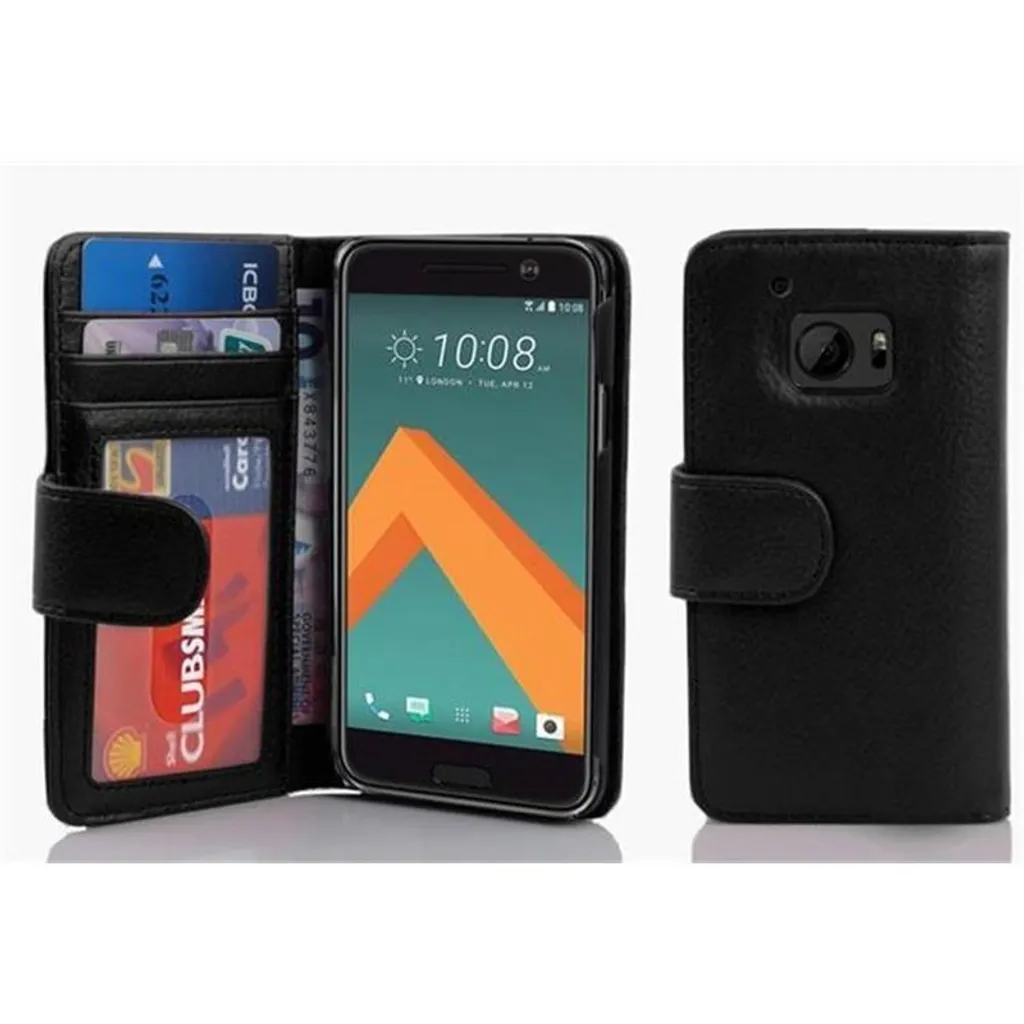 Cadorabo custodia per HTC ONE M10 in nero cover posteriore cellulare protettiva cover libro custodia libretto slot per schede - 4