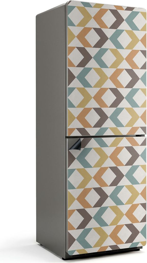 Geometrisches Rautenmuster – Magnetische Kühlschrank Abdeckung – Dekorfolie magnetisch Küche – Kühlschrank Magnet Deko – selbstklebende ...