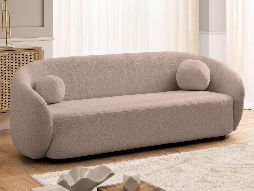 99rooms Branko 3-Sitzer Sofa Boucle-Stoff ABRIAMO Rosa