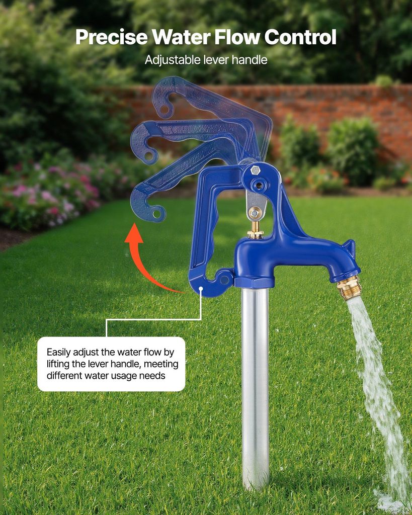 Frostsicherer Gartenhydrant - Außenwasserhahn - Gesamthöhe 128 cm - Eingrabtiefe 61 cm - G 3/4 Anschluss - Schlauchkupplung - Bleifrei - Für Gar...
