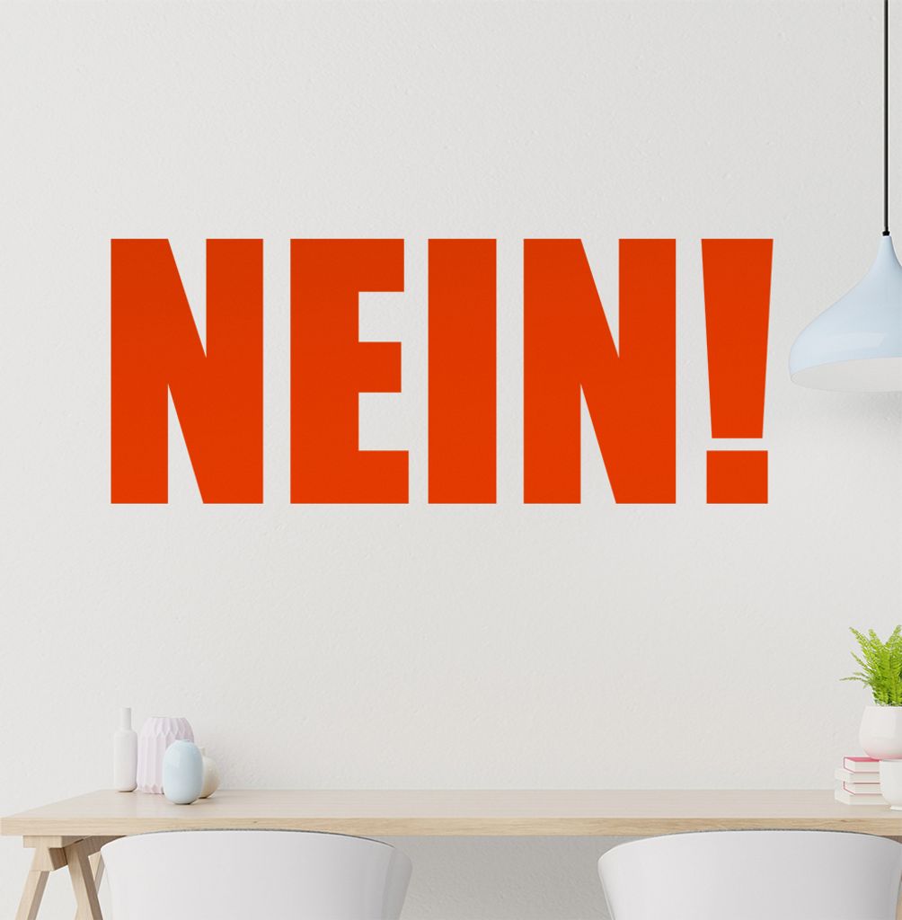 Nein! Wandtattoo in 6 Größen - Wandaufkleber Wall Sticker - Dekoration, Küche, Wohnzimmer, Schlafzimmer, Badezimmer