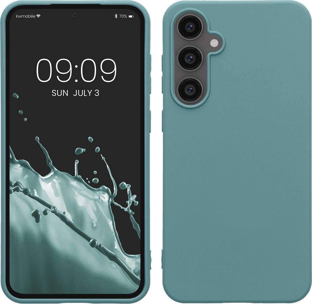 kwmobile Hülle kompatibel mit Samsung Galaxy S23 FE Hülle - weiches TPU Silikon Case - Cover geeignet für kabelloses Laden - Arctic Night