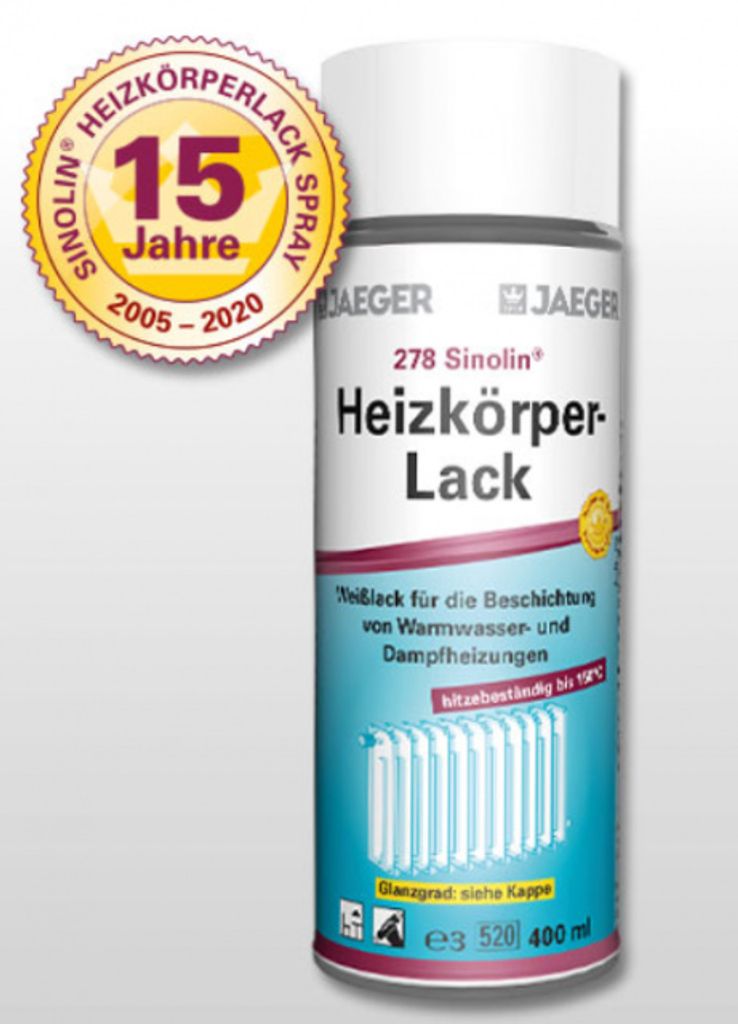 Jaeger Heizkörperlack Spray Sinolin 278 bis 150°C, 400ml Produktbild 