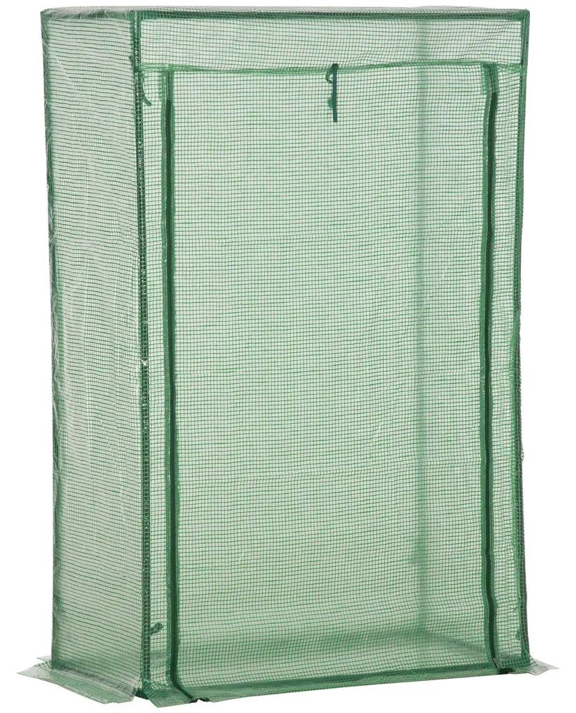 Outsunny Serre de jardin tunnel avec porte à enrouler en acier robuste