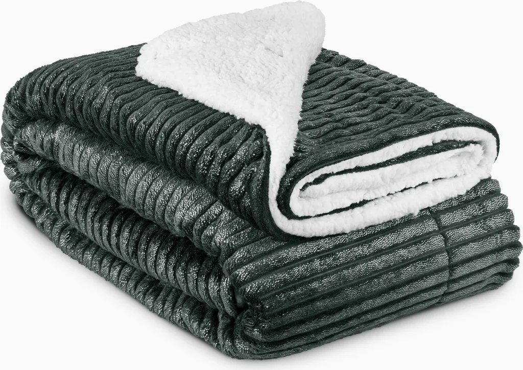 Beautissu Sherpa Coperta Elisa - Plaid Matrimoniale XXL in Microfibra