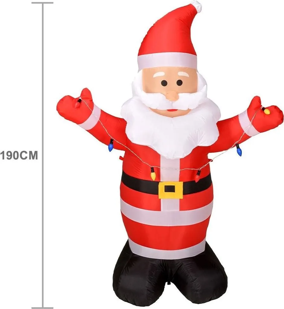 Père Noël Gonflable Lumineux Basic & Co - Décoration de Noël LED 180cm - 6