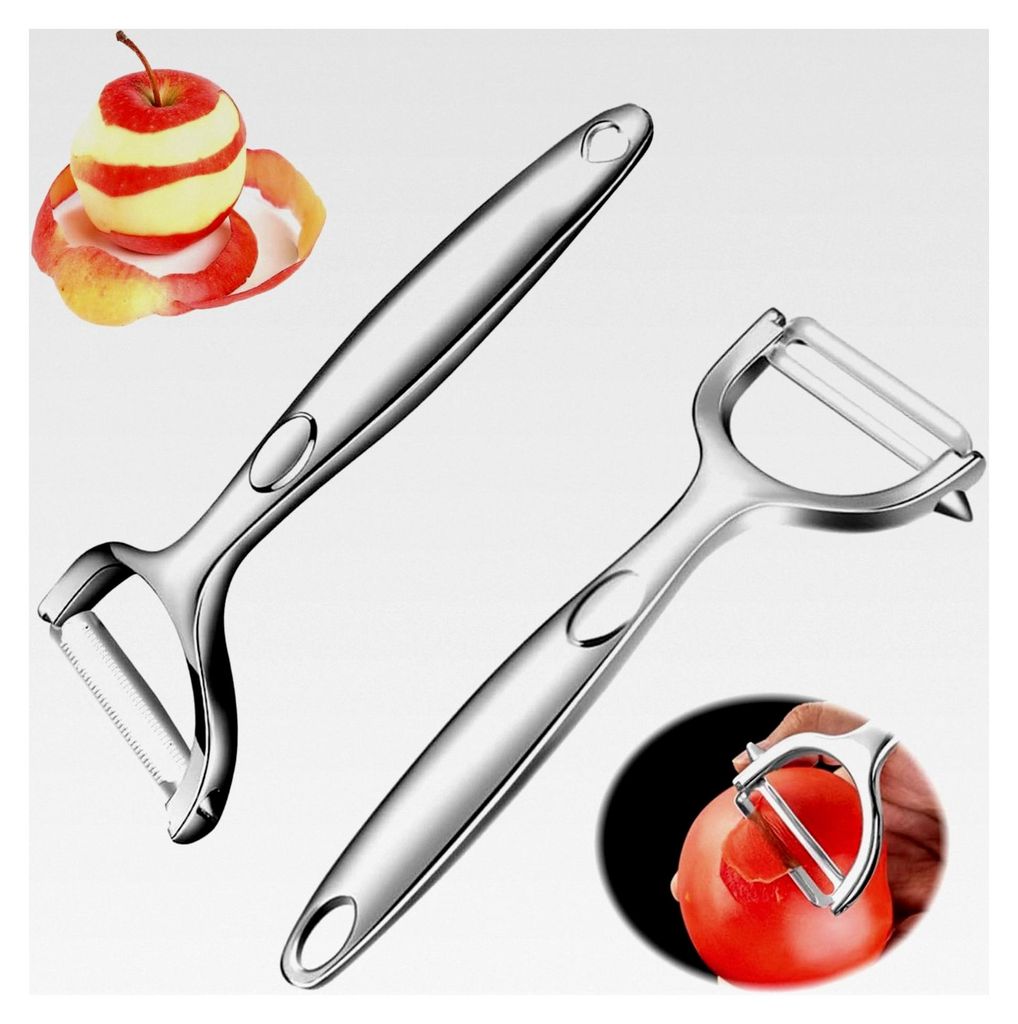 Sparschäler und Gemüseschäler aus Edelstahl, 2 Stück