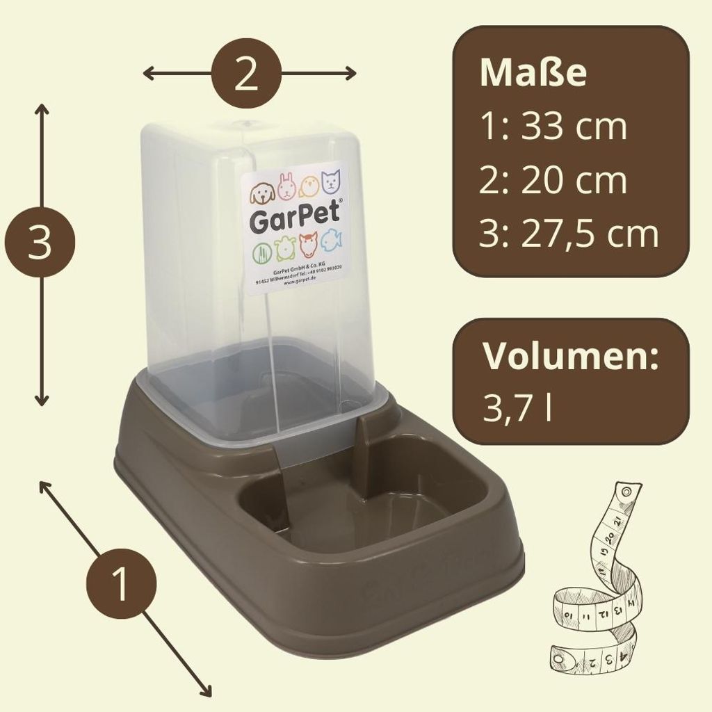 2-in-1 Automatischer Futter- & Wasserspender Für Katzen & Kleine Hunde – 1,5 L Behälter, Schwerkraftzufuhr, Ohne Strom, Rutschfest, Weiß/schwarz