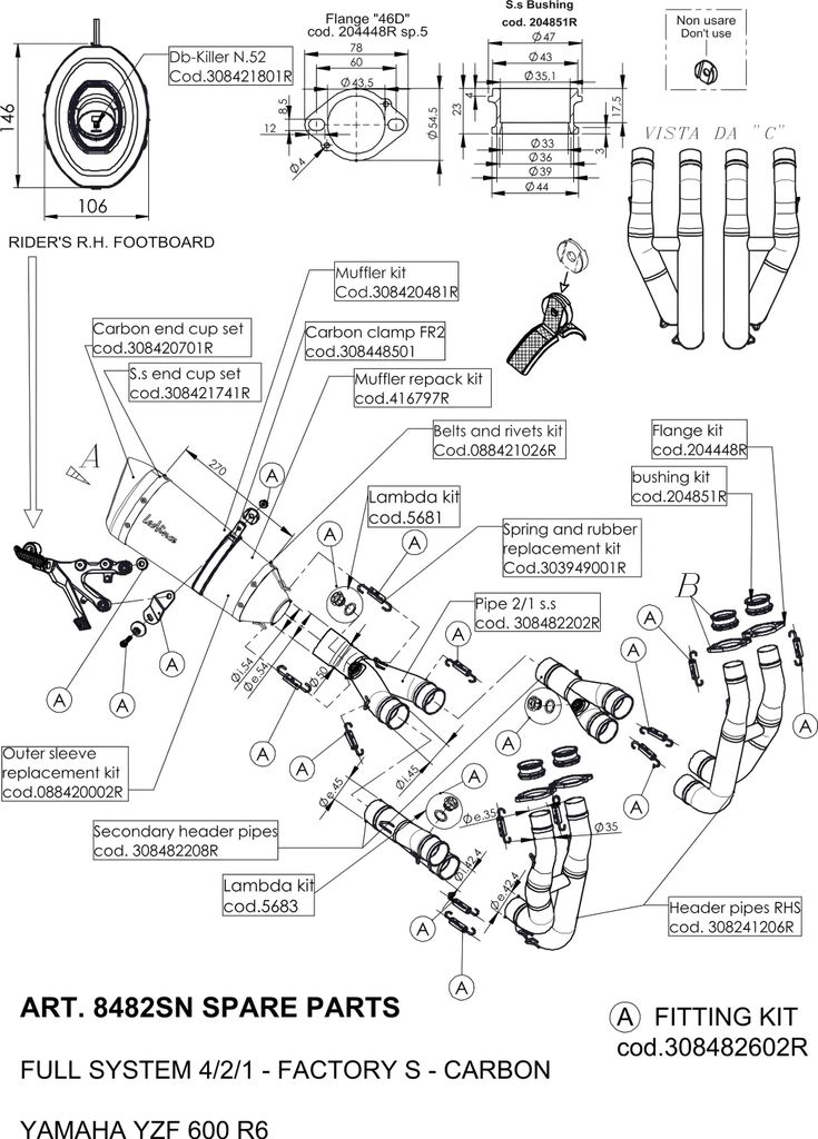 Auspuffhalterung LeoVince Auspuff-Ersatzteil Schrauben Haltesatz für Yamaha R6