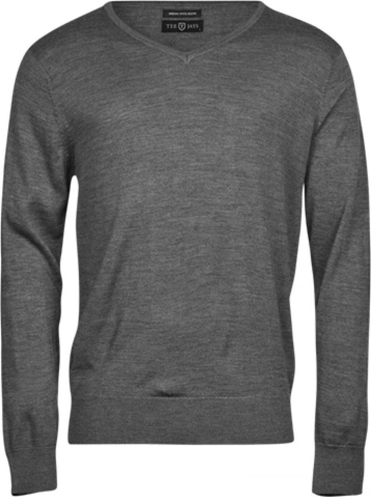 Tee Jays 6001 | Herren V-Neck Sweater / Pullover - Farbe: Grey Melange - Größe: XL