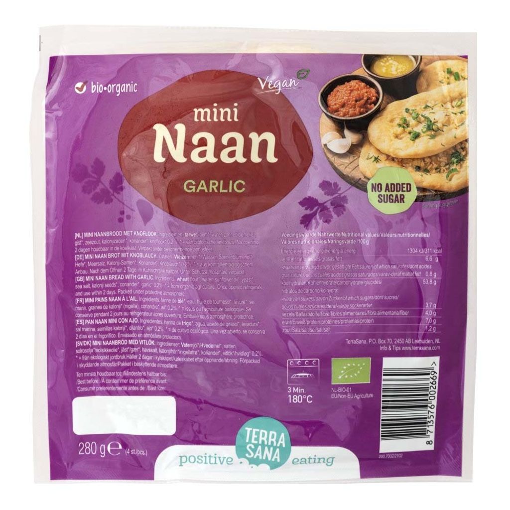 Mini naan à l'ail 280g Image du produit 