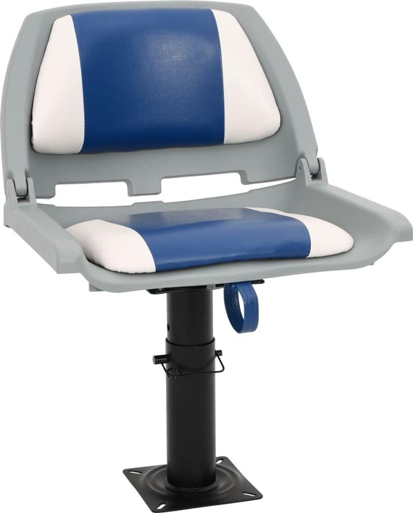 vidaXL 4-tlg. Bootssitz-Set Klappbar Blau und Weiß 48x51x41 cm