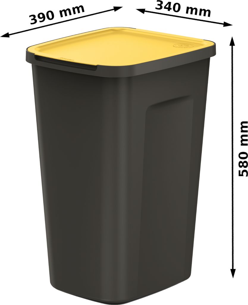Odpadkový koš černý set 4x50 l pro třídění odpadu barevné Obrázek produktu 
