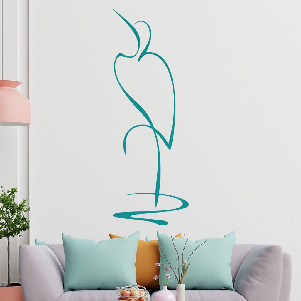 Vogel Linien Wandtattoo in 6 Größen - Wandaufkleber Wall Sticker - Dekoration, Küche, Wohnzimmer, Schlafzimmer, Badezimmer