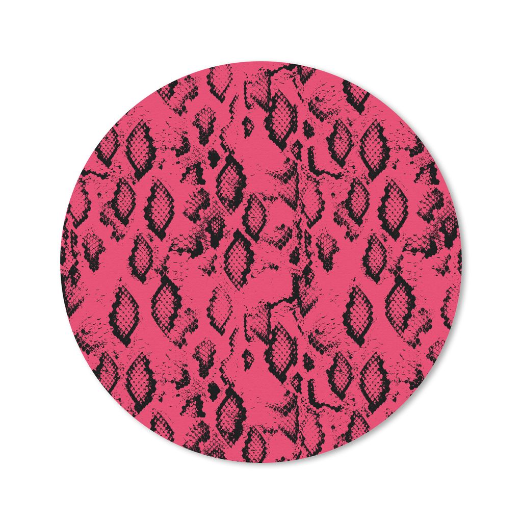 MuchoWow Mauspad Mousepad Schlangendruck - Tiere - Rosa 20x20 cm - Mousepads - Maus Mat - Pad - Mausunterlage - Schreibtischmatte