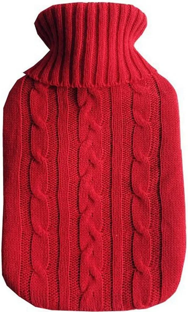 Housse bouillotte 2L rouge anti-douleur - Soulage dos, nuque et ventre