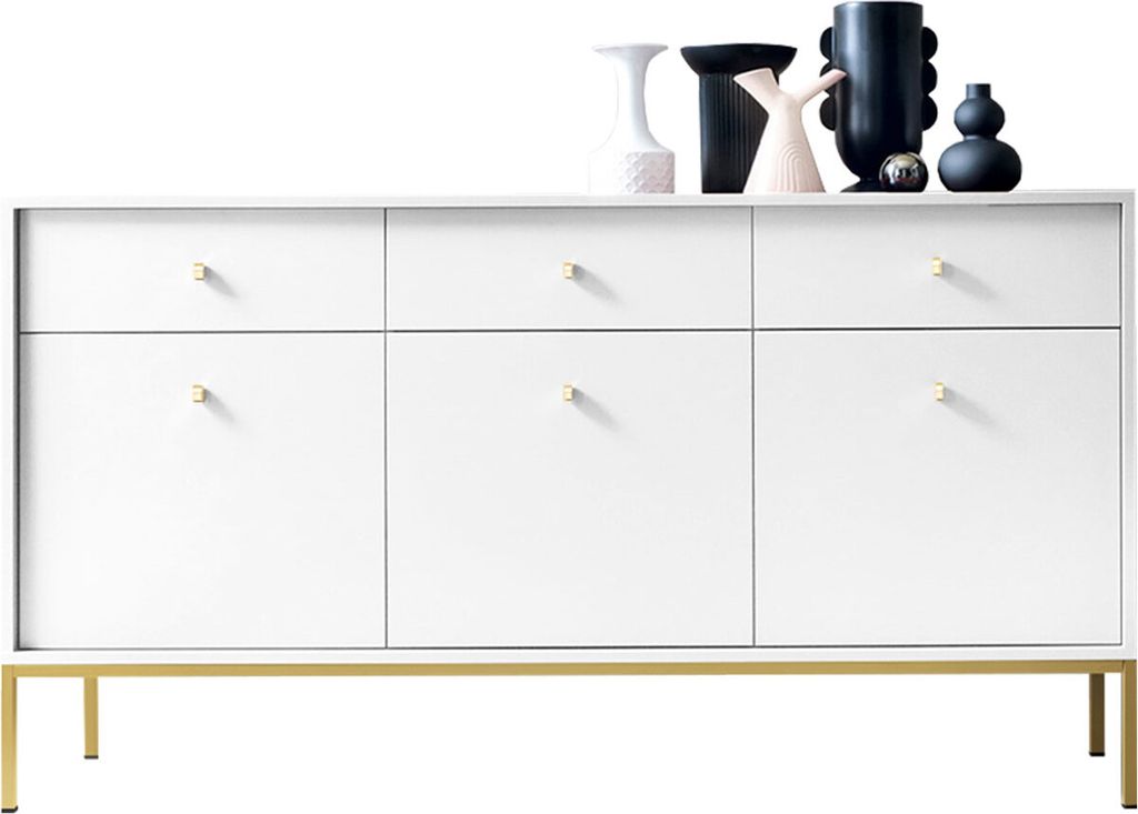 MIRJAN24 Kommode Mono Gold MKSZ154 Sideboard mit 3 Türen Produktbild 