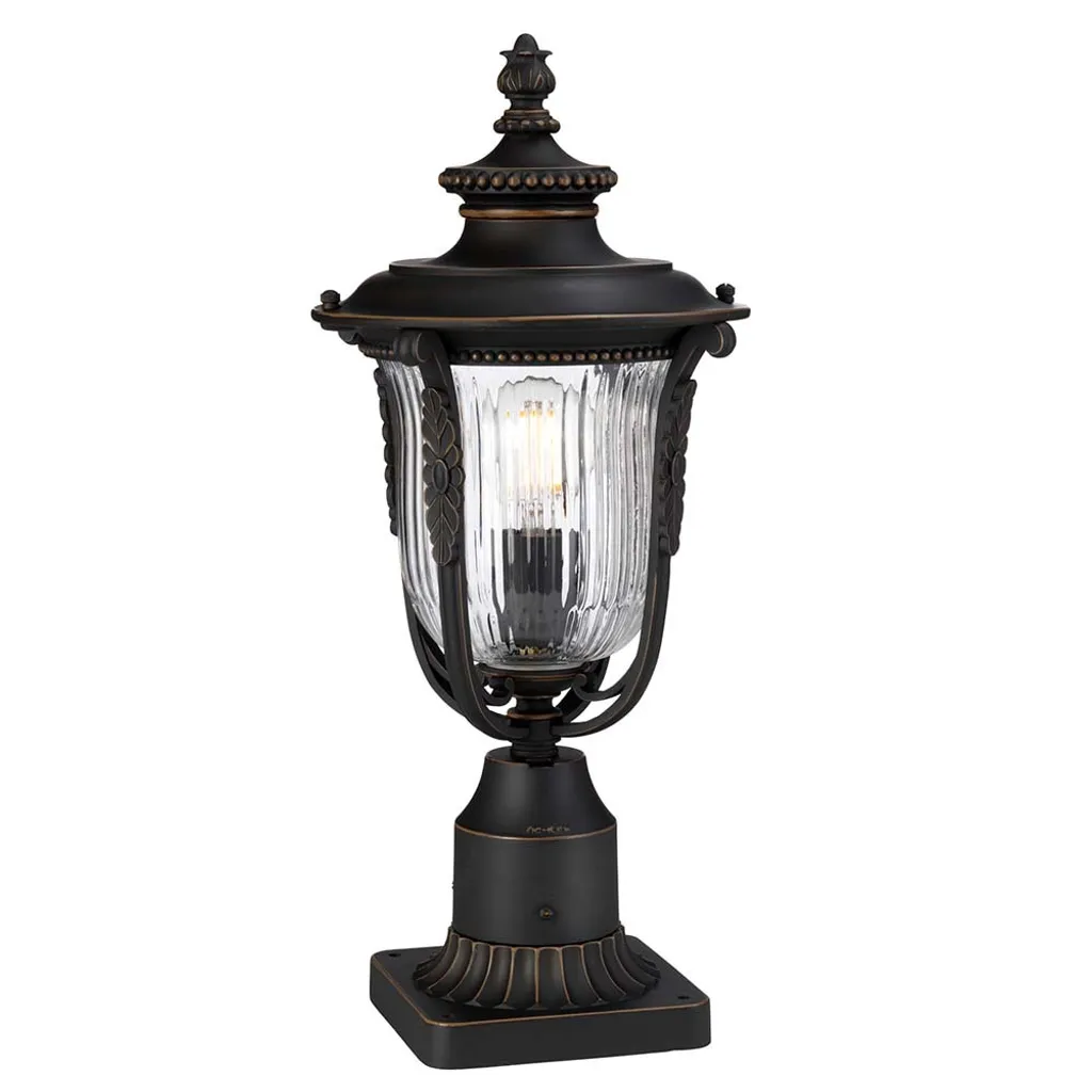 Luminaire extérieur bronze foncé Luverne Kichler culot E27 fonte alu