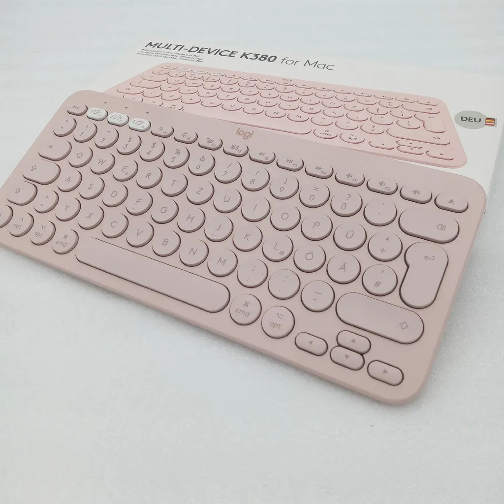 Clavier nomade Logitech K380 rose Mac pour le télétravail et l'université - 11