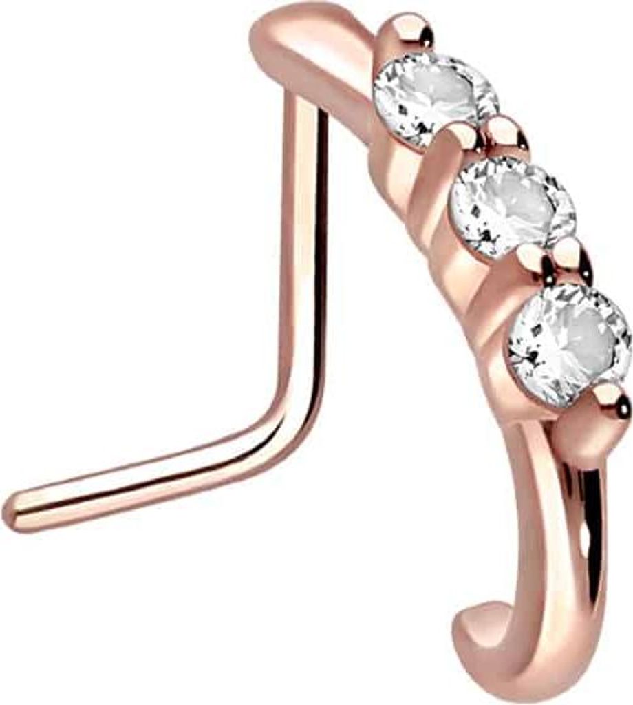 Nasenpiercing, Nasenstecker Chirurgenstahl Nasenstecker 3 GROSSE KRISTALLE