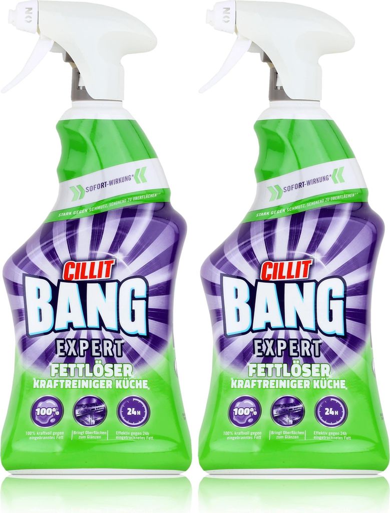 Cillit Bang Expert Fettlöser Kraftreiniger Küche 750ml Sprühflasche (2er Pack)