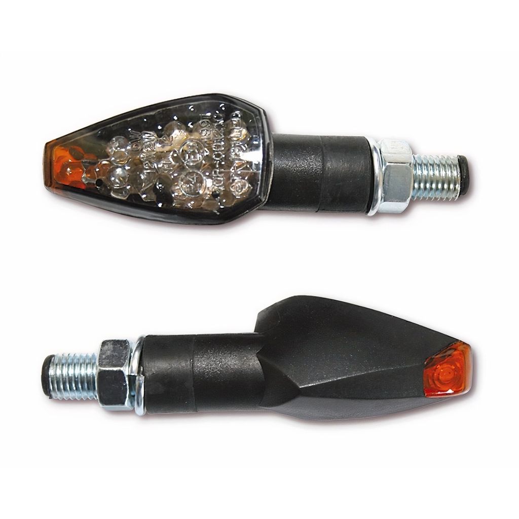 HIGHSIDER smart Peak LED Blinker Gehäuse Schwarz / Linse Rauchgrau (Paar), Vorn & Hinten