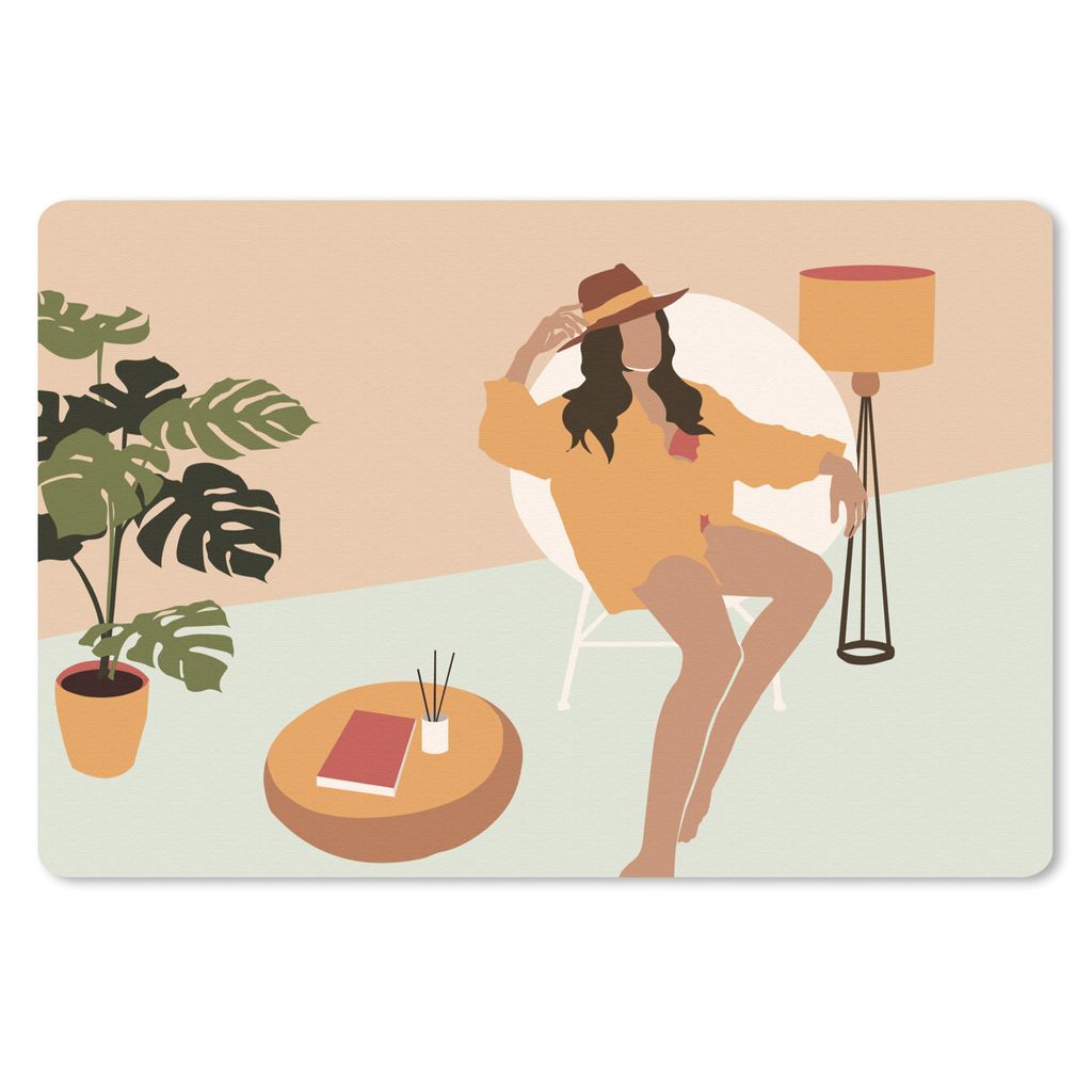 MuchoWow Mauspad Mousepad Frauen - Kleidung - Interieur - Pastell 27x18 cm - Mousepads - Maus Mat - Pad - Mausunterlage - Büroartikel - Desk Matten