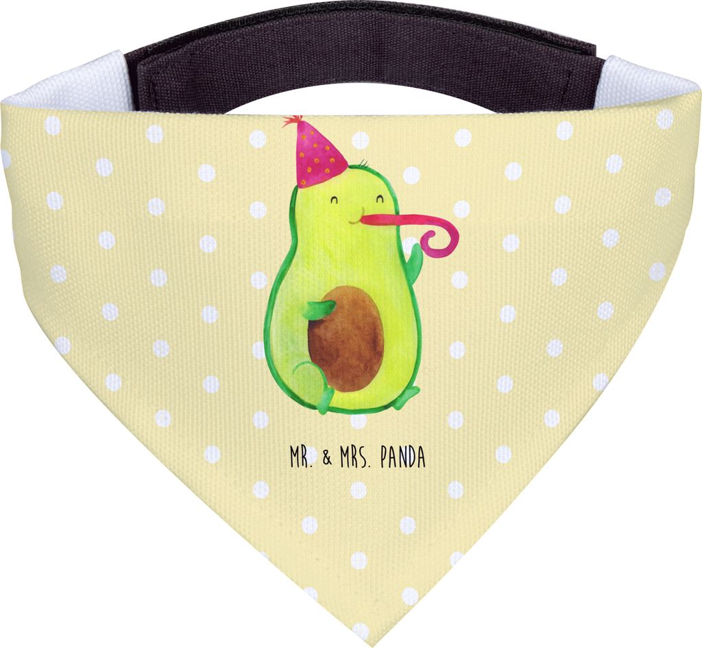 Mr. & Mrs. Panda Halstuch Avocado Feier - Gelb Pastell - Geschenk, Hunde, Gute Laune, Hund, Tuch, Geburtstag, Party, Fete, Für