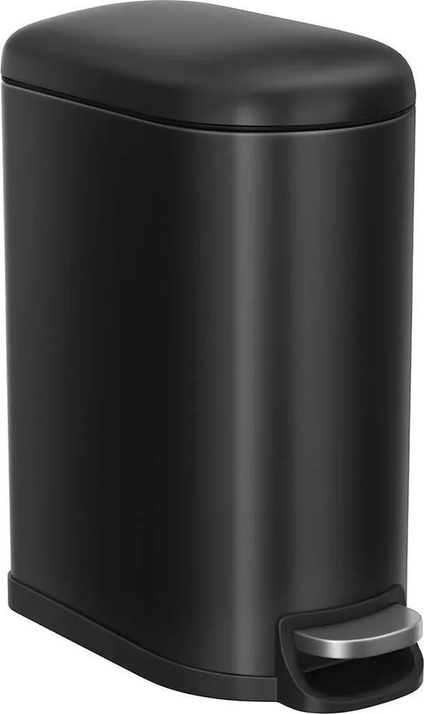 Poubelle de salle de bain 10 L en acier avec couvercle - Modèle Compact