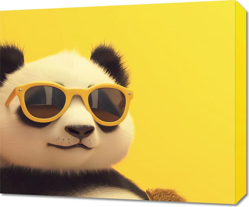 Bild 60x50cm Panda in Urlaubsstimmung