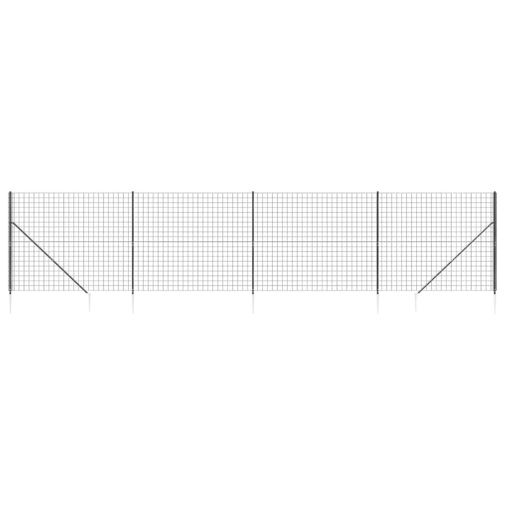vidaXL Clôture grillagée avec douilles de sol Anthracite Image du produit 