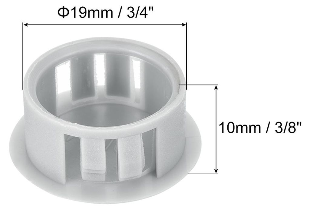 32 Stš¹ck Abdeckstopfen Kunststoff, 19 mm Blindstopfen Endkappen Verschlusskappen Hellgrau fš¹r Verriegelungsl?cher, M?bel, Schr?nke