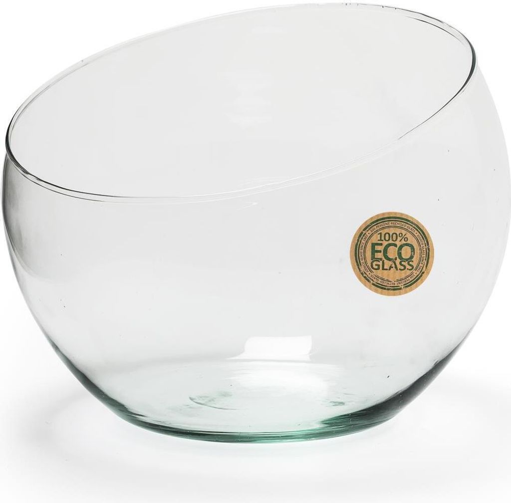 Glasschale BOB mit schrägem Rand H. 16cm D. 20cm transparent Jodeco Glass