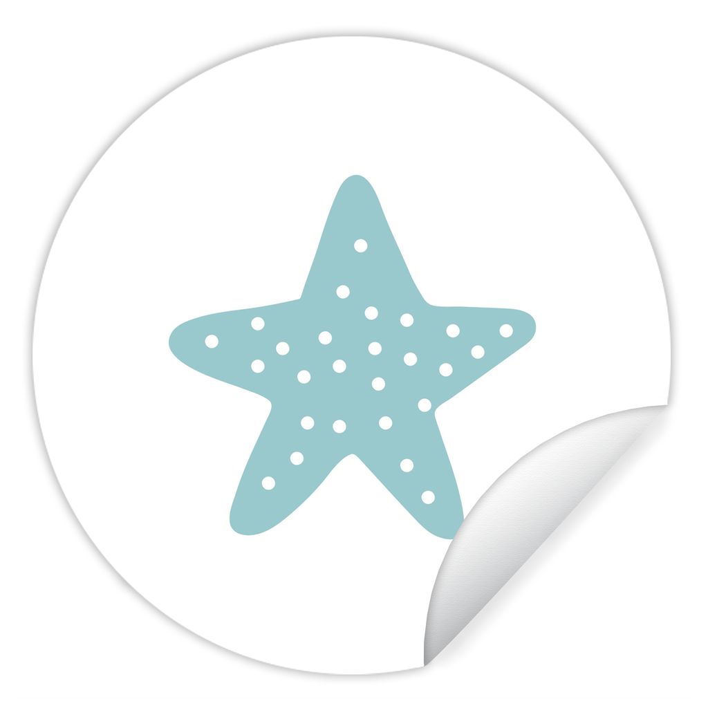 MuchoWow Runde Wandtattoo - Wandsticker Tapete Aufkleber Stern - Punkte - Pastell - Mädchen - Jungen - Kinder Ø 30 cm Selbstklebend und Reposit...