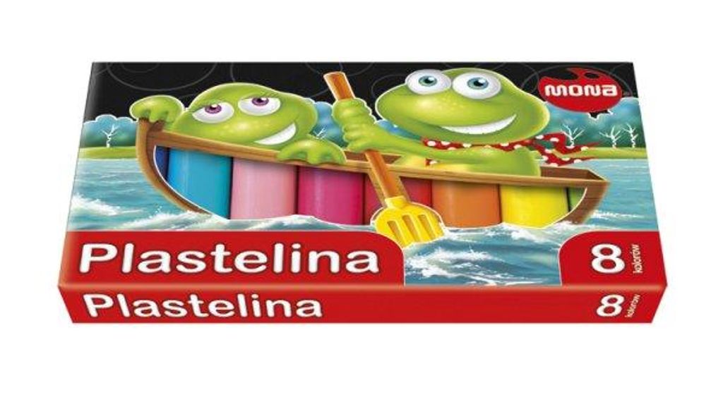 Mona Plastelina 8 Farben weiche Modelliermasse auf Wachsbasis für Kinder 1 Stück