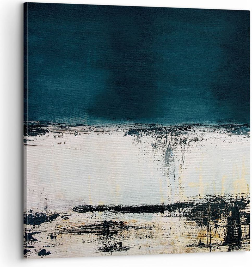 Bild auf Leinwand - Leinwandbild - Einteilig - Abstraktion gerieben schwarz - 60x60cm - Wand Bild - Wanddeko - Wandbilder - Leinwanddruck - Bilder ...