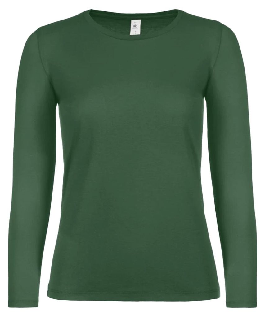 B&C - "#E150" T-Shirt für Damen Langärmlig LT1898 (M) (Flaschengrün)
