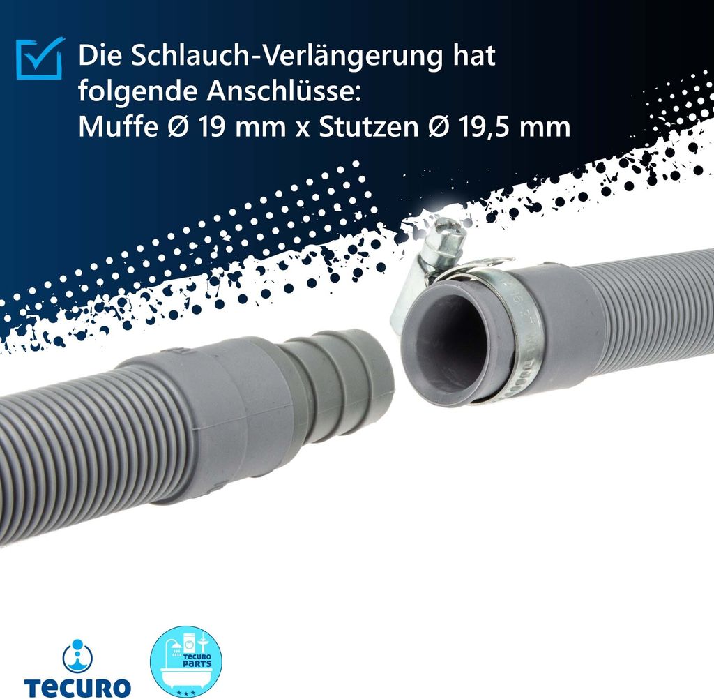 tecuro Ablaufschlauch-Verlängerung 1,0 m (geeignet für Produktbild 2
