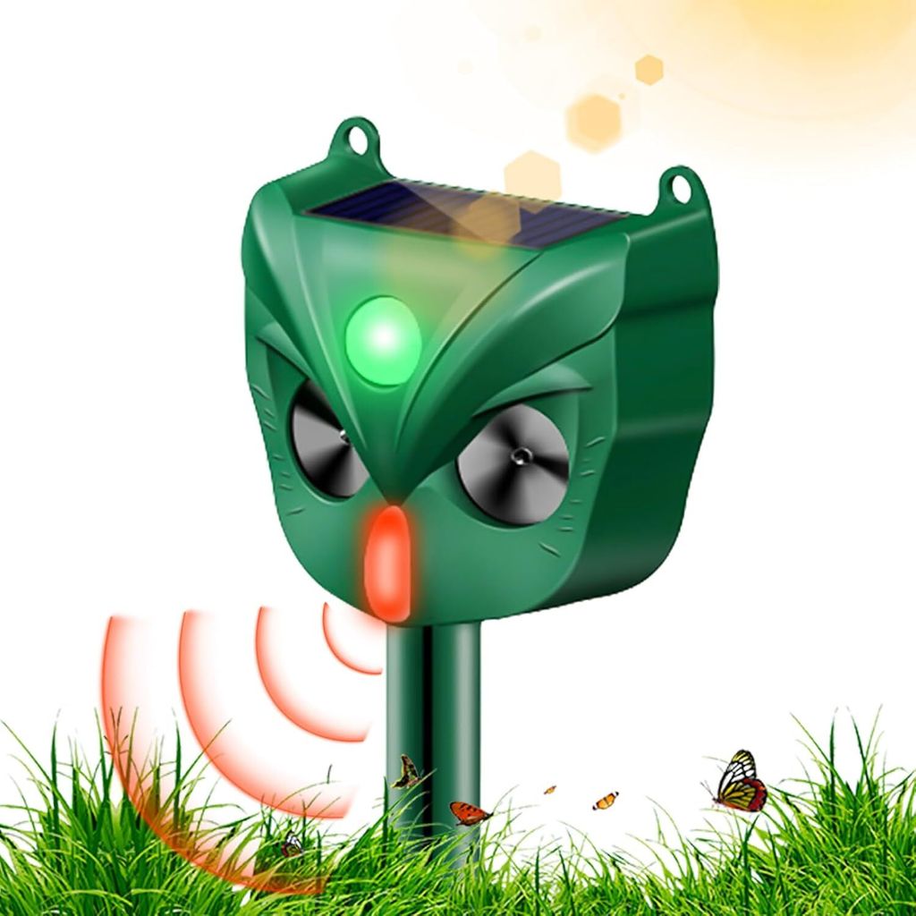 Répulsif à ultrasons pour animaux avec énergie solaire et Image du produit 