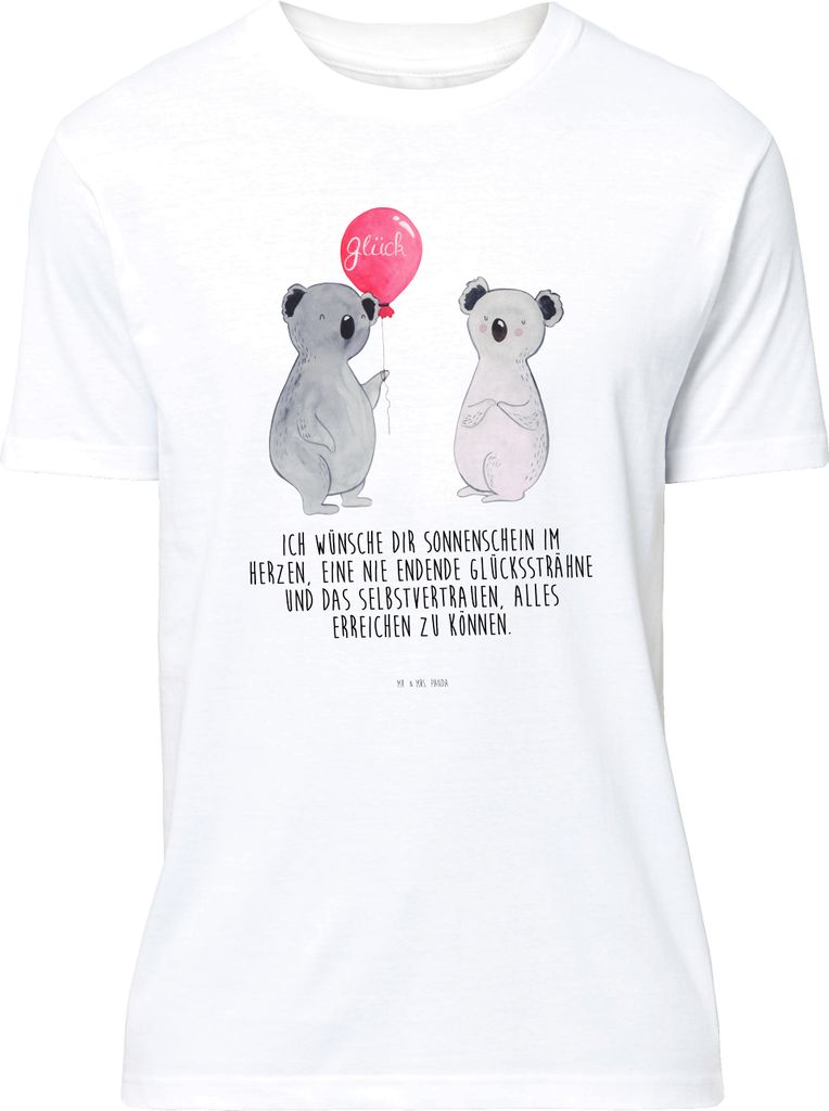 Mr. & Mrs. Panda oberteil Koala Luftballon - Weiß - Geschenk, Design T-Shirt, Party, V-Ausschnitt, S, Geburtstag, Tshirt, mit Spruch