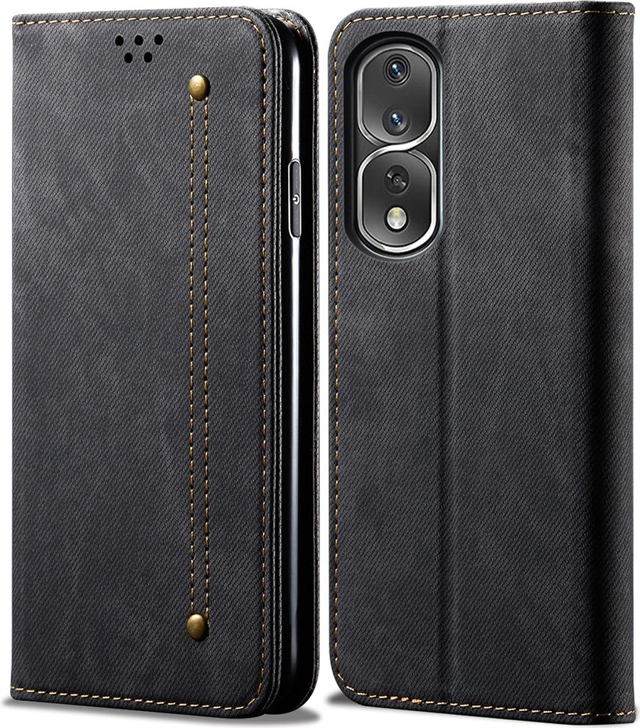 Honor 80 Pro Hülle, Leder Brieftasche Flip Bookstyle Schutzhülle mit Standfunktion für Honor 80 Pro Schwarz
