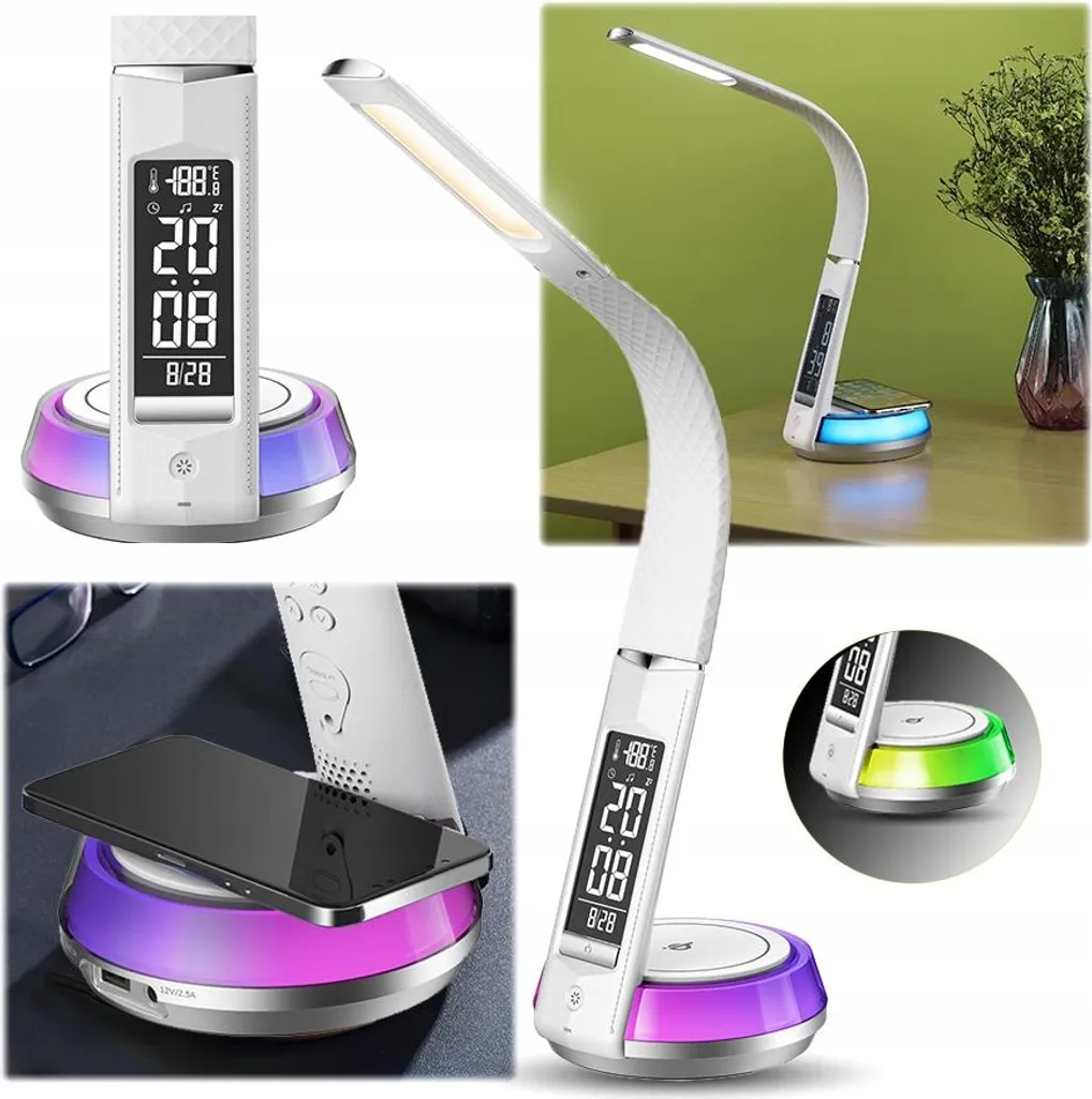 Lampada Studio per Bambini LED Pieghevole con Sveglia e RGB