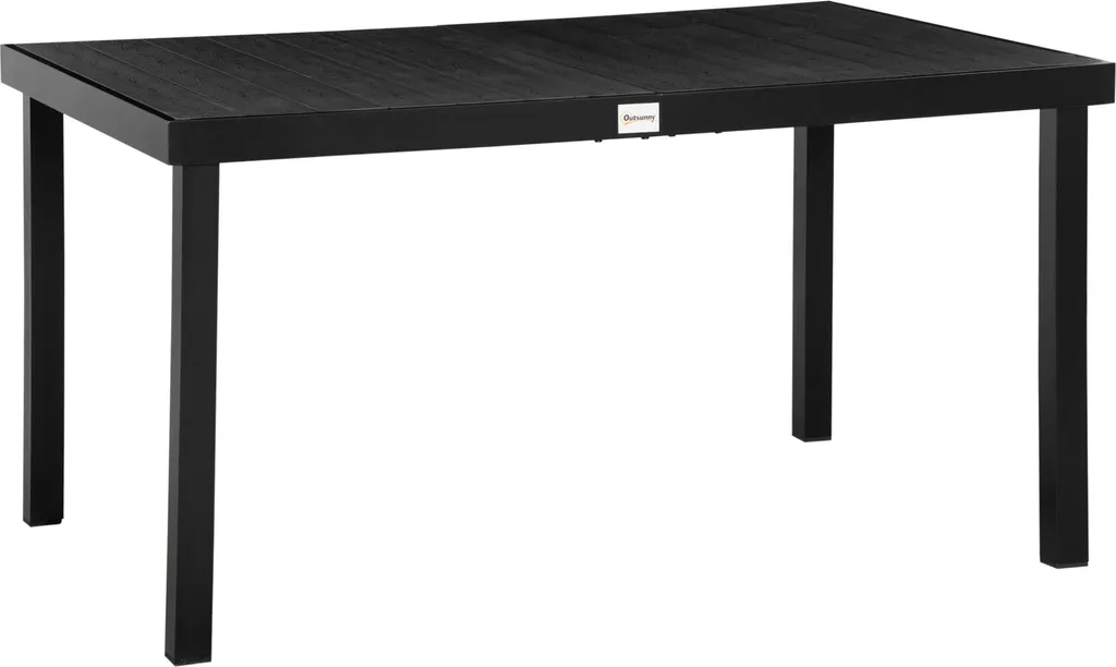 Table de jardin familiale 6 personnes noire pour repas et réception