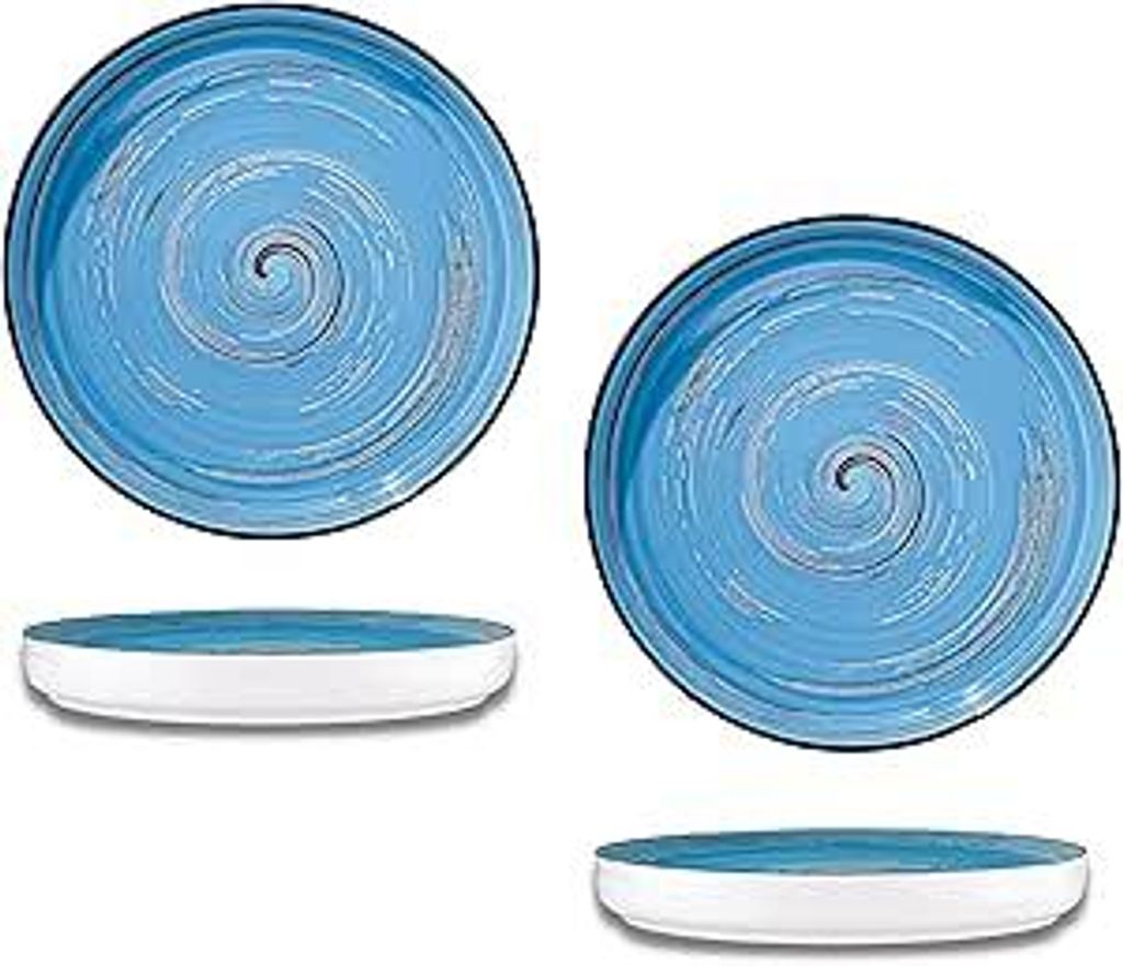 Wilmax Teller 23 cm Blau Porzellan 2er Set WL-669619/A2 Produktbild 