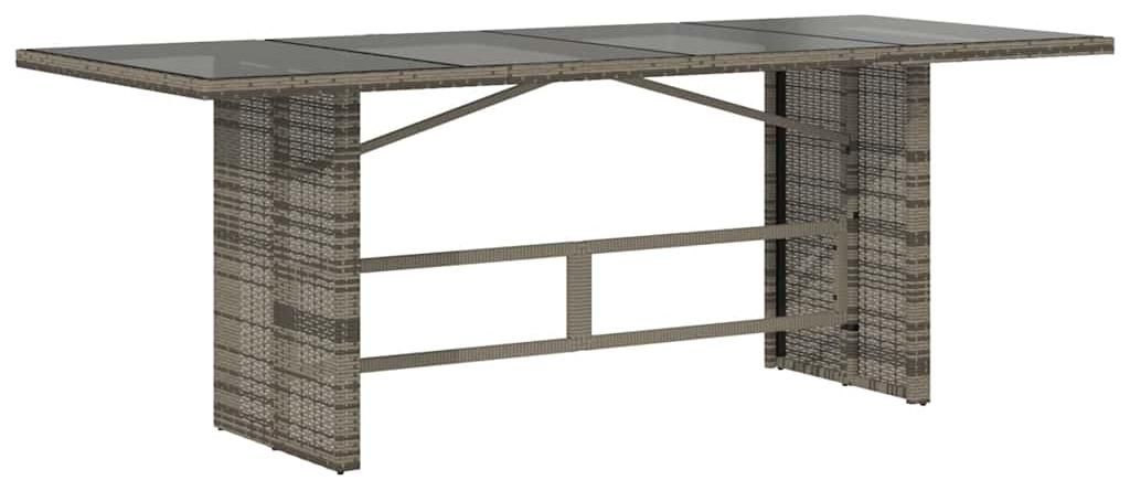 vidaXL Zahradní stůl se skleněnou deskou šedý 190x80x74 cm Obrázek produktu 