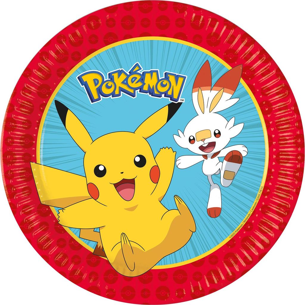 Procos Pokémon - 8 Pappteller - Ø ca. 23 cm